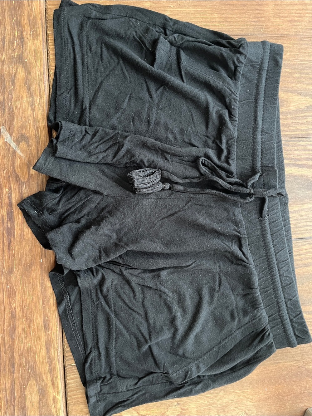 stars above Black Drawstring Lounge Shorts